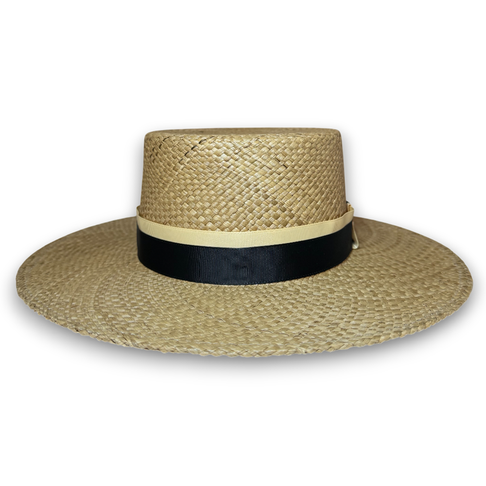 SOMBRERO CORDOBES MIEL CINTA BICOLOR NEGRO Y BEIGE– ELEGANCIA ARTESANAL - Image 3