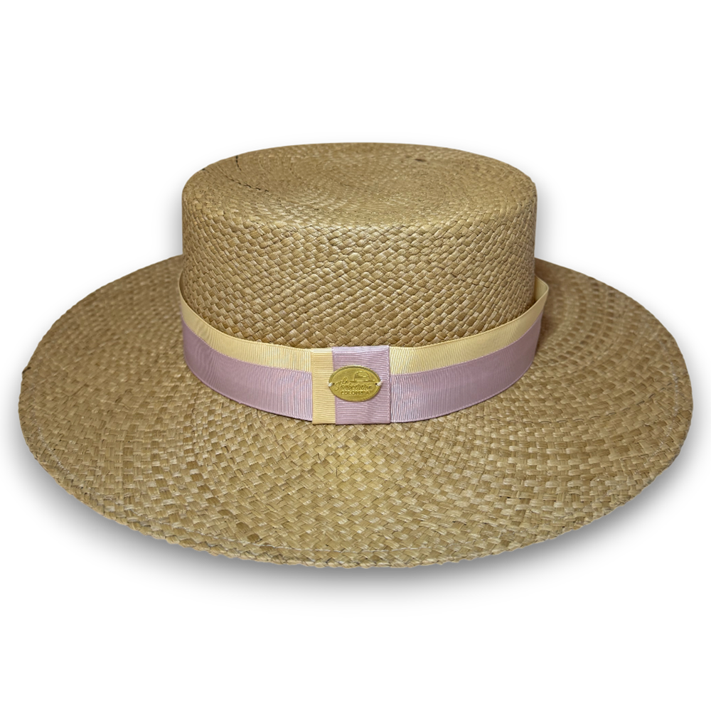 SOMBRERO CORDOBES MIEL CINTA BICOLOR NUEZ Y BEIGE – ELEGANCIA ARTESANAL - Image 2