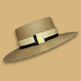 SOMBRERO CORDOBES MIEL CINTA BICOLOR CAFÉ Y BEIGE – ELEGANCIA ARTESANAL