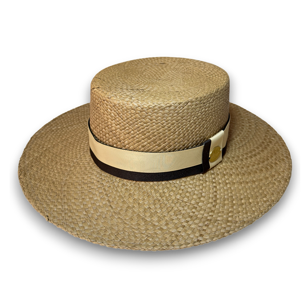 SOMBRERO CORDOBES MIEL CINTA BICOLOR CAFÉ Y BEIGE – ELEGANCIA ARTESANAL - Image 2