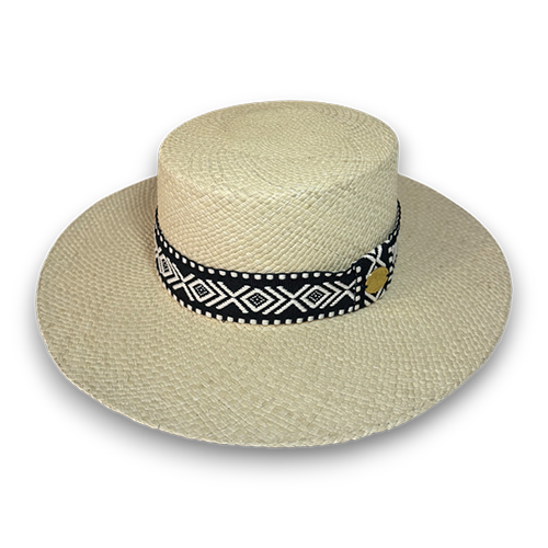 SOMBRERO CORDOBES NATURAL CINTA ETNICO ARTESANAL - Image 2