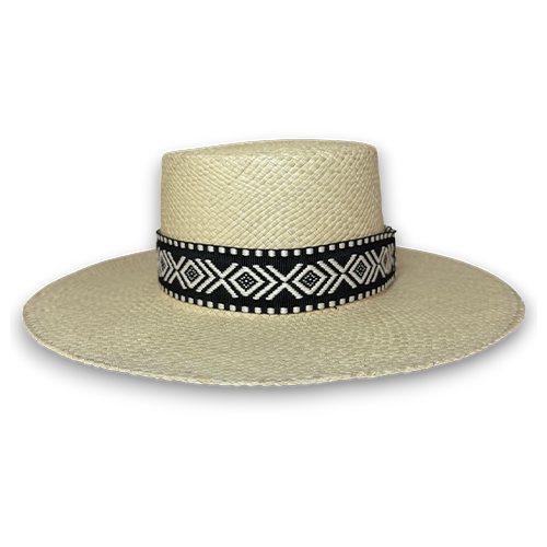 SOMBRERO CORDOBES NATURAL CINTA ETNICO ARTESANAL - Image 3