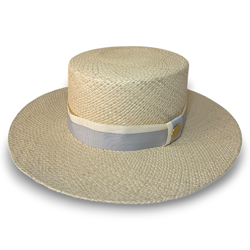 SOMBRERO CORDOBES MIEL CINTA BICOLOR GRIS Y MARFIL – ELEGANCIA ARTESANAL - Image 2