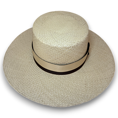 SOMBRERO CORDOBES NATURAL CINTA BICOLOR CAFÉ Y BEIGE – ELEGANCIA ARTESANAL - Image 3