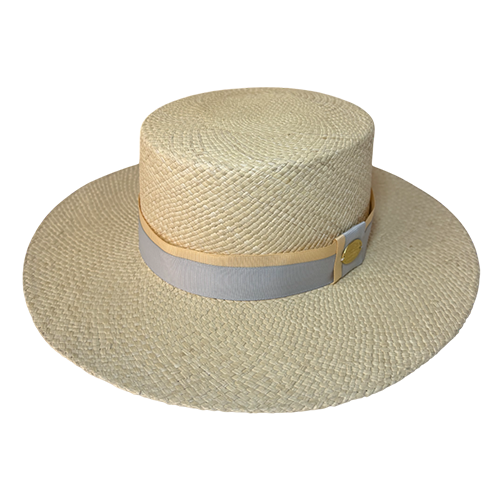 SOMBRERO CORDOBES NATURAL CINTA BICOLOR GRIS Y MARFIL – ELEGANCIA ARTESANAL - Image 4