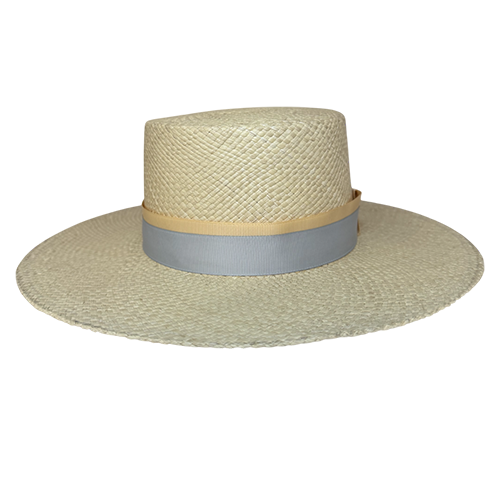 SOMBRERO CORDOBES NATURAL CINTA BICOLOR GRIS Y MARFIL – ELEGANCIA ARTESANAL - Image 3