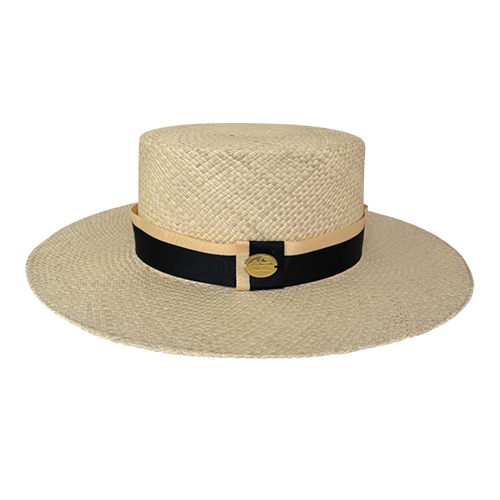 SOMBRERO CORDOBES NATURAL CINTA BICOLOR NEGRO Y BEIGE – ELEGANCIA ARTESANAL - Image 2