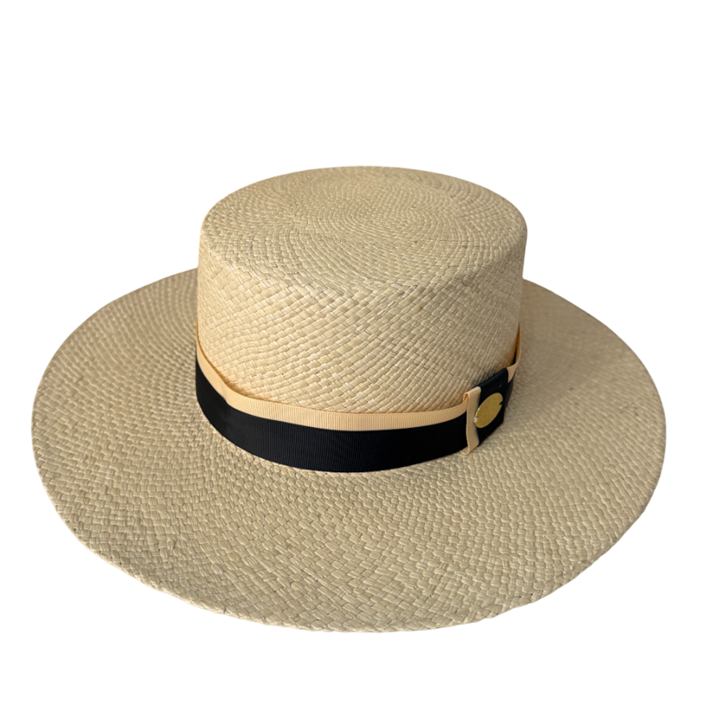 SOMBRERO CORDOBES NATURAL CINTA BICOLOR NEGRO Y BEIGE – ELEGANCIA ARTESANAL - Image 3