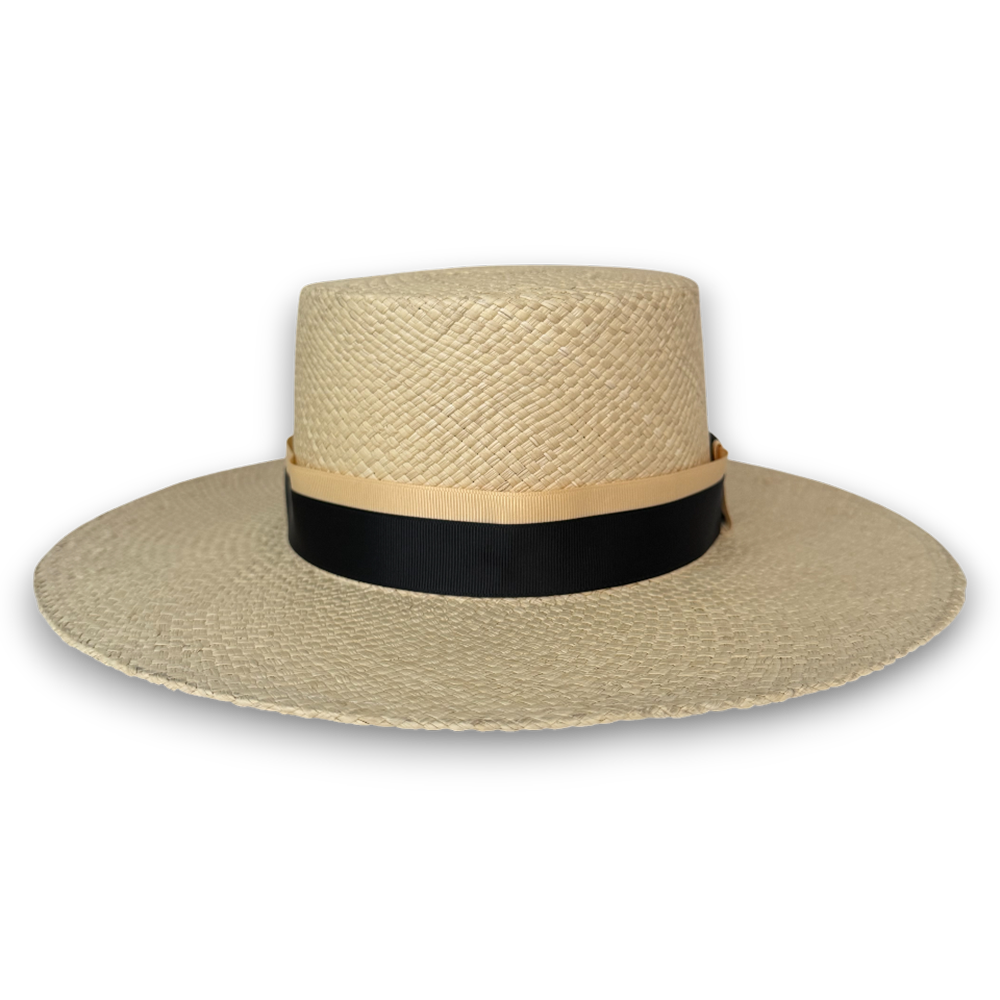SOMBRERO CORDOBES NATURAL CINTA BICOLOR NEGRO Y BEIGE – ELEGANCIA ARTESANAL - Image 4